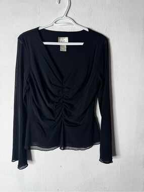 Vintage 90s ice blouse chiffon romance black size large